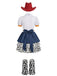 3PCS Set Costume Cowgirl Western Années 1950