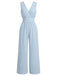 Combinaison Col V à Jambes Larges sans Manches Bleue Années 40