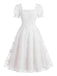 Robe Col Carré Manches Bouffantes Floral Broderie Années 1940 5