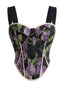 Bustier Corset Imprimé Floral Dentelle Années 1960