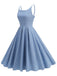 Robe Bretelles Spaghetti à Pois Évasé Années 1950 3