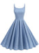 Robe Bretelles Spaghetti à Pois Évasé Années 1950 2