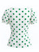 à Pois Ajusté Manches Bouffantes Années 1950 5