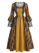 Robe victorienne baroque à lacets et manches cloche années 1950