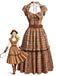 [Prévente] Robe Ceinturé Halter Col à Carreaux Cowgirl Ouvert Col Années 1970
