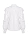 [Prévente] Blouse blanche à double volant, manches lanternes et empiècement années 1950