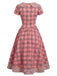 [Prévente] Robe à Carreaux Col Claudine Boutonnée avec Nœud Années 1940 3