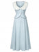 [Prévente] Robe Midi Bleu Clair Col Claudine en A Années 1940 2