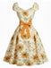 [Prévente] Robe Bustier Tournesol Orange Années 50