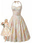 [Prévente] Robe Imprimé Cerise Ceinturé Évasé Années 1950