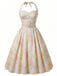 [Prévente] Robe Pastel Cerise Imprimé Dos Nu Ceinturé Évasé Années 1950 2