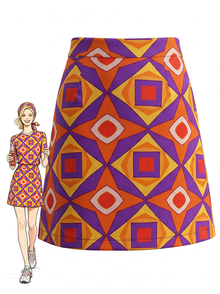 [Prévente] en A Pop Art Imprimé Multicolore Années 1960