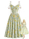 [Prévente] Robe Floral Coton Évasé Dentelle Appliqué Lacé Années 1950