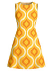 [Prévente] Robe Ligne A sans Manches Imprimé Géométrique Mod Orange Années 60