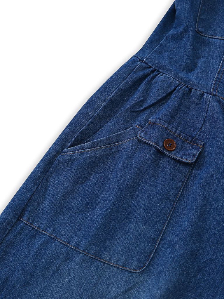 Combinaison Col V Denim Straight Leg Années 1960 7