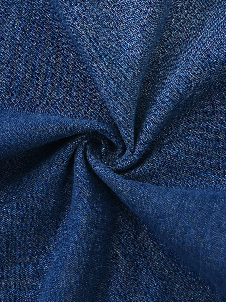 Combinaison Col V Denim Straight Leg Années 1960 9