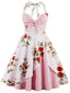 [Prévente] [Grande Taille] Robe Floral Col Licou Évasé Années 1950