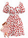 [Grande Taille] Robe Manches Bouffantes Fraise Années 1950