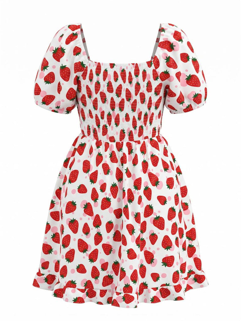 [Grande Taille] Robe Manches Bouffantes Fraise Années 1950 3