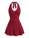 2PCS 2PCS à Pois Halter Mini Rouge Années 1960 2
