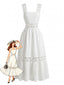 Robe midi blanche bohème broderie anglaise années 70