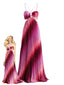 Robe Maxi Satin Plissée Ombre Découpes Taille Soirée Bal Années 1980