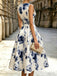 Beige 1950s Floral Vintage Classic Dress 4