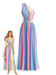 Robe Asymétrique Arc-en-Ciel Fente Années 1930