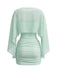 Robe Caraco Moulante Froncée Mini avec Cape Transparente Années 1960 3
