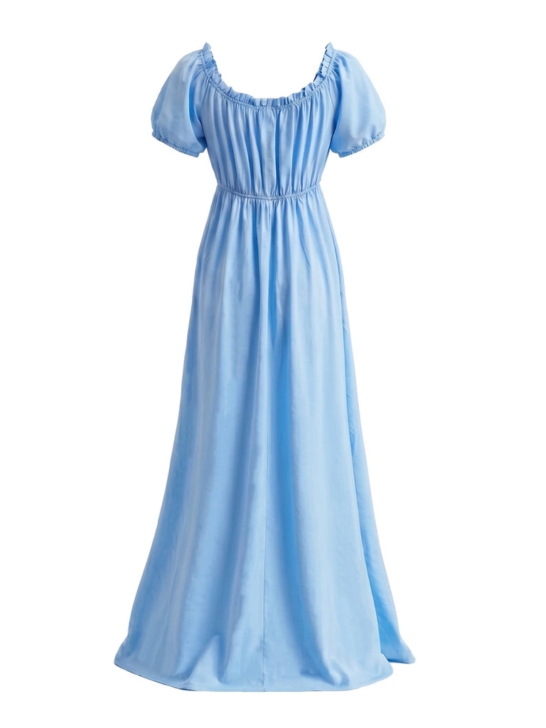Robe Maxi à Manches Bouffantes et Taille Empire Années 1930