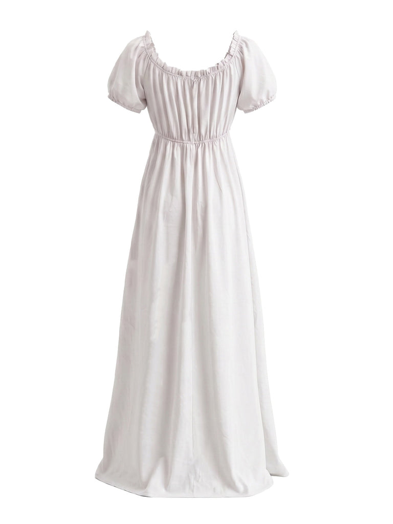 Robe Maxi à Manches Bouffantes et Taille Empire Années 1930