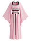 Robe Rose Gothique Col Carré Chauve-Souris Années 1980
