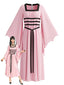 Robe Rose Gothique Col Carré Chauve-Souris Années 1980