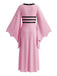 Robe Rose Gothique Col Carré Chauve-Souris Années 1980