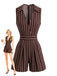 Brown 1950s Striped Vintage Classic Romper