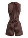 Brown 1950s Striped Vintage Classic Romper 3