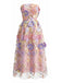 Robe Sans Manches Floral en A Bandeau Rose Années 1940 2