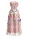 Robe Sans Manches Floral en A Bandeau Rose Années 1940 3