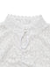 Top à Col Montant avec Trou de Serrure en Dentelle Florale Blanc Années 1950
