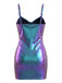 Robe Irisé Métallique Bretelles Fines Mini Années 1960 3