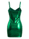 Mini-robe fines bretelles irisée et métallisée années 1960