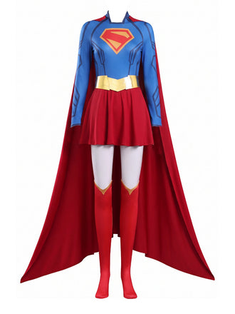 Costume Cosplay Supergirl Rouge avec Cape Années 1960 2