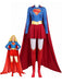 Costume Cosplay Supergirl Rouge avec Cape Années 1960