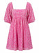 Robe Paillettes Col Carré Manches Bouffantes Noué Dos Nu Années 1960 2