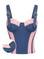 [Prévente] Haut corset bleu jean empiècements contrastants dentelle années 50