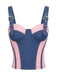 [Prévente] 2PCS Corset Denim Dentelle Bleu & Mini Jupe à Chaîne Années 1950 5