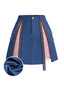 [Prévente] Mini-jupe bleue jean empiècement dentelle et détail chaîne années 50
