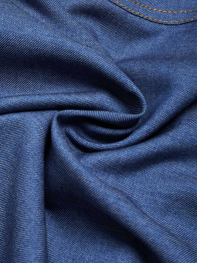 [Prévente] 2PCS Corset Denim Dentelle Bleu & Mini Jupe à Chaîne Années 1950 14