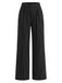 [Prévente] Top Asymétrique Tricoté à Fines Rayures et Pantalon à Jambes Larges Noir Années 1930