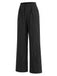 [Prévente] Top Asymétrique Tricoté à Fines Rayures et Pantalon à Jambes Larges Noir Années 1930